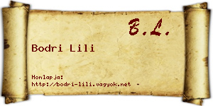 Bodri Lili névjegykártya