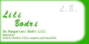 lili bodri business card